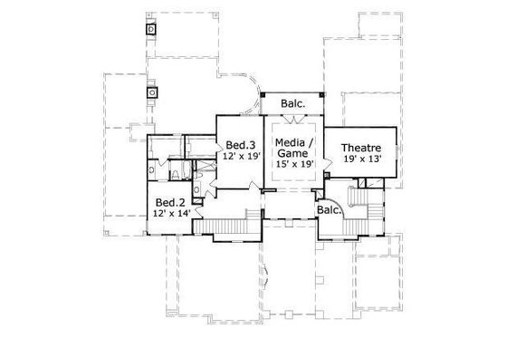 Floor Plan - Upper Floor for European House Plan #411-581 - 3 bed, 4.5 bath