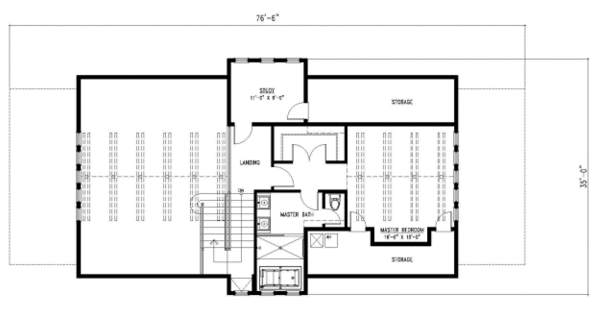 Beach Floor Plan - Upper Floor Plan #443-3
