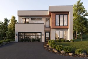 Home Plan - Exterior - Front Elevation for Contemporary House Plan #1129-10 - 4 bed, 3 bath