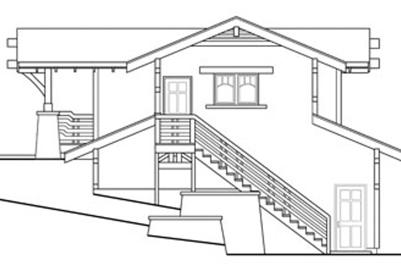 Home Plan - Exterior - Rear Elevation for Craftsman House Plan #124-650, 1 bath