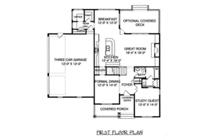 Floor Plan - Main Floor for Tudor House Plan #413-851 - 4 bed, 3 bath