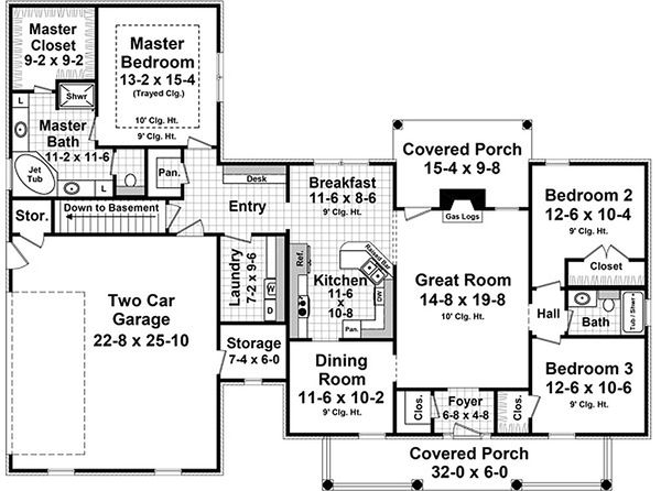 Country Floor Plan - Main Floor Plan #21-383