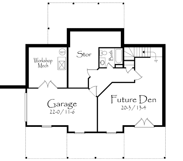 Contemporary Floor Plan - Lower Floor Plan #71-101