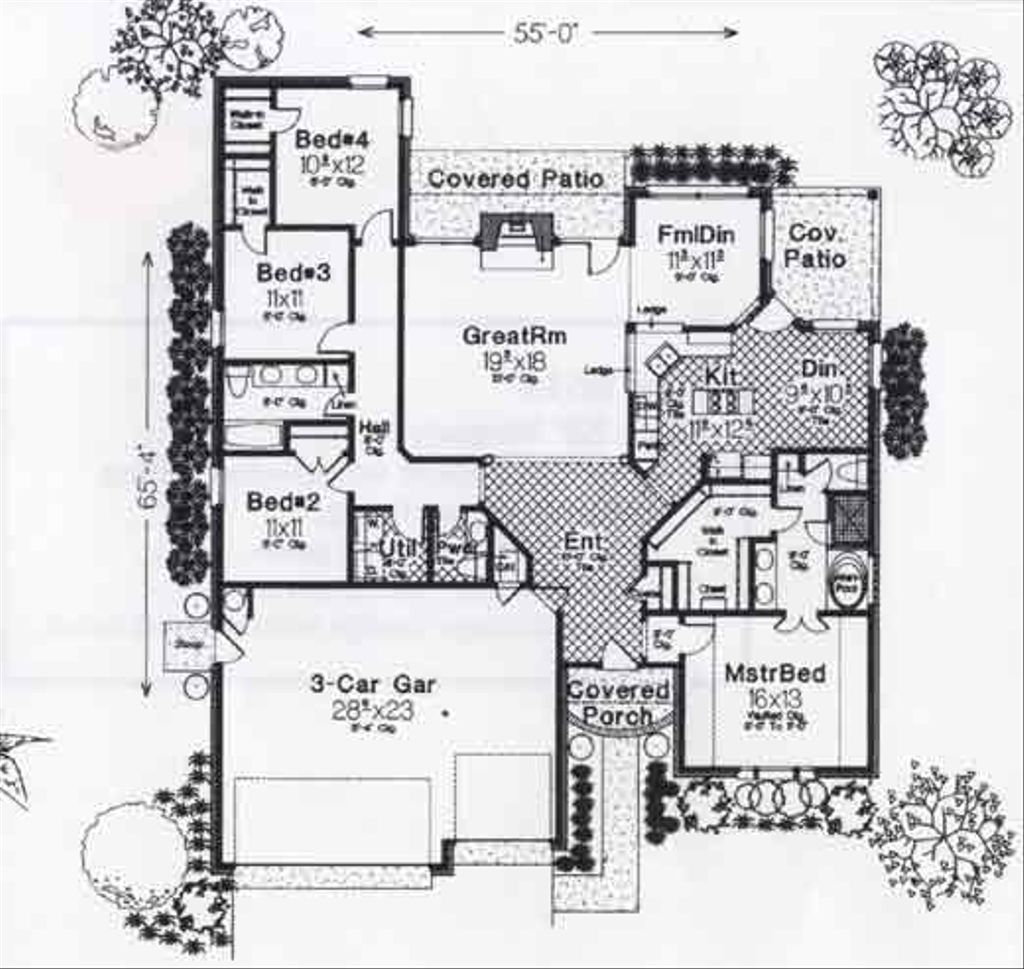 Colonial Style House Plan 4 Beds 2 5 Baths 2100 Sq Ft 