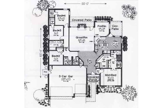 Floor Plan - Main Floor for Colonial House Plan #310-801 - 4 bed, 2.5 bath