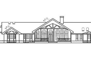 Exterior - Rear Elevation for Ranch House Plan #60-221 - 3 bed, 2 bath