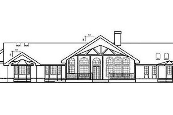 Exterior - Rear Elevation for Ranch House Plan #60-221 - 3 bed, 2 bath
