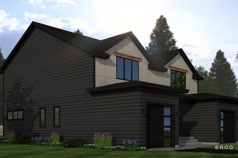 House Design - Exterior - Front Elevation 4 for Modern House Plan #51-1314 - 2 bed, 2.5 bath