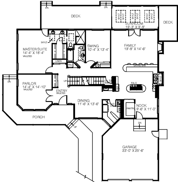 Architectural House Design - Traditional Floor Plan - Main Floor Plan #60-181