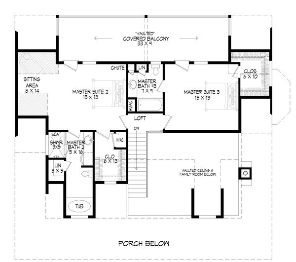 Country Floor Plan - Upper Floor Plan #932-349