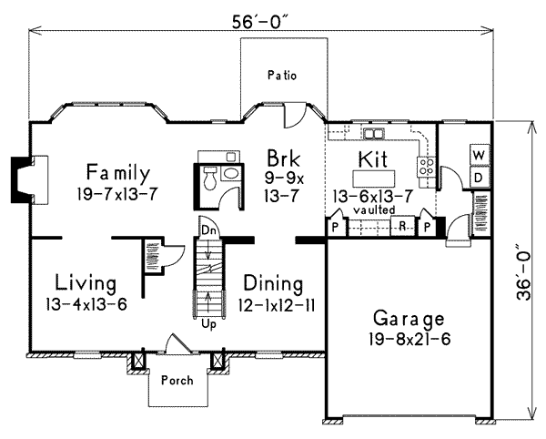 House Plan Design - Colonial Floor Plan - Main Floor Plan #57-206