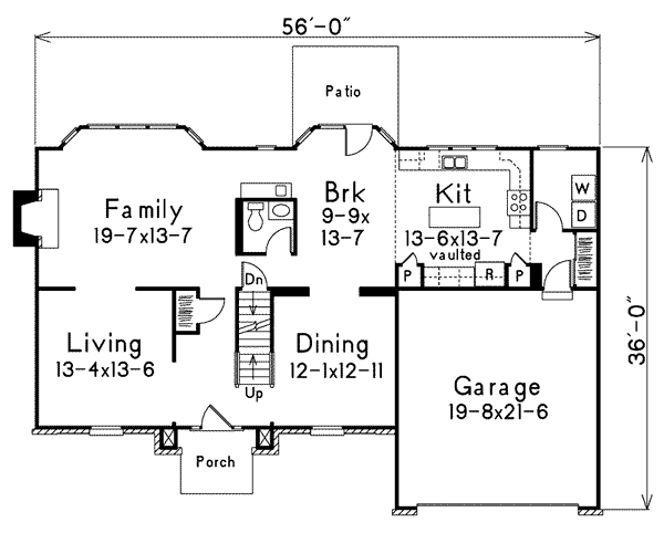 Colonial Floor Plan - Main Floor Plan #57-206