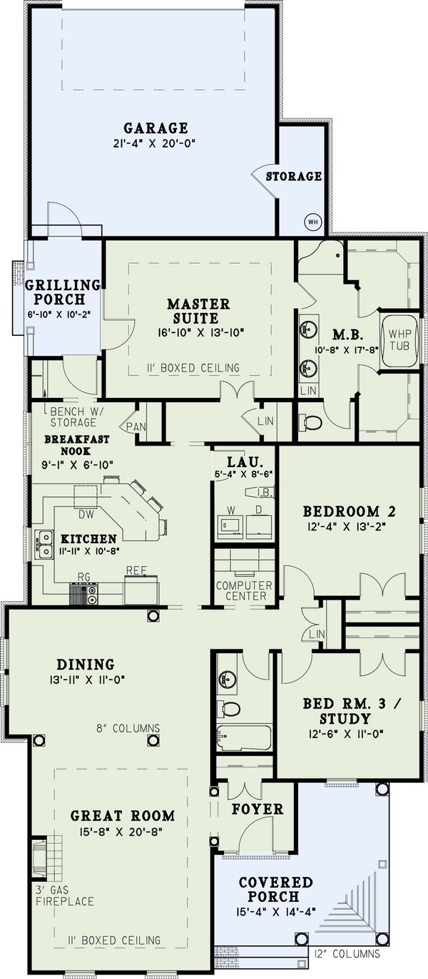 Dream House Plan - Country Floor Plan - Main Floor Plan #17-1013