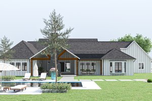 Exterior - Rear Elevation for Farmhouse House Plan #1112-3 - 4 bed, 4.5 bath