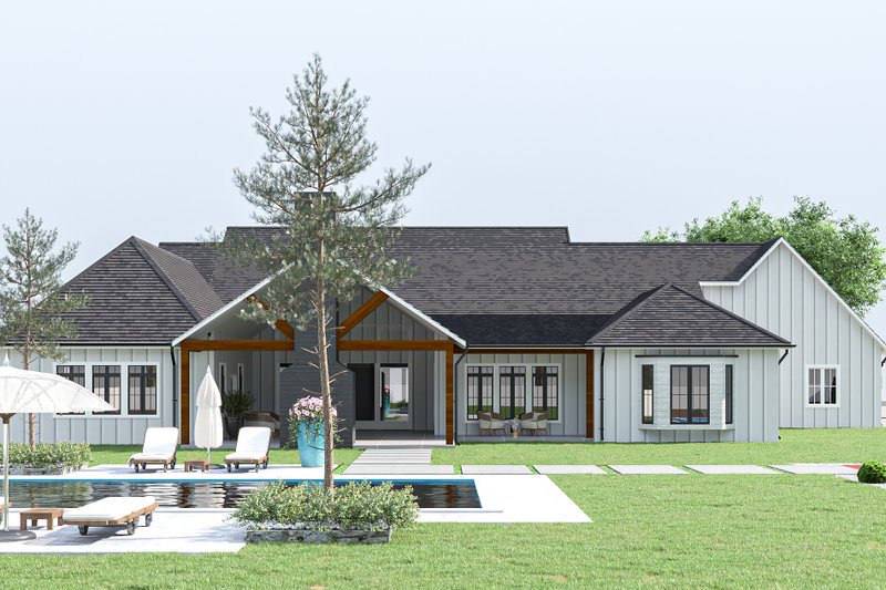 House Plan Design - Exterior - Rear Elevation for Farmhouse House Plan #1112-3 - 4 bed, 4.5 bath