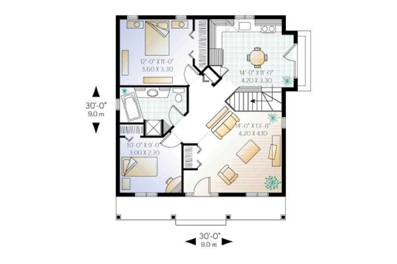 Cottage Style House Plan 2 Beds 1 Baths 860 Sq/Ft Plan