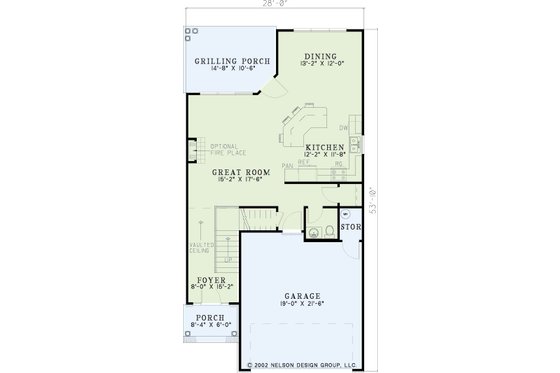 Floor Plan - Main Floor for Traditional House Plan #17-422 - 3 bed, 2.5 bath