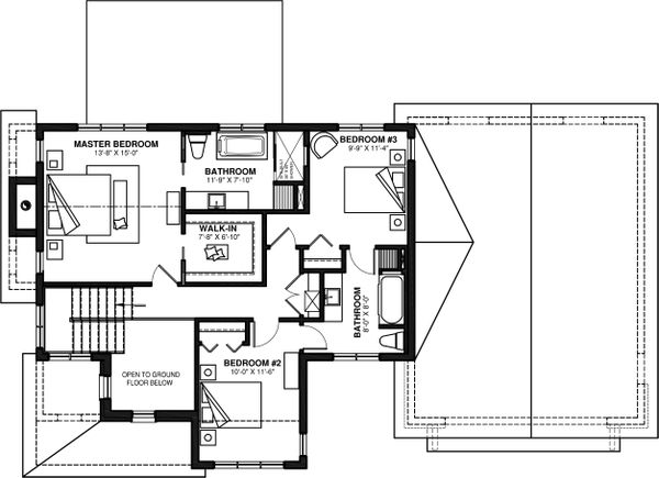 House Blueprint - Farmhouse Floor Plan - Upper Floor Plan #23-2735