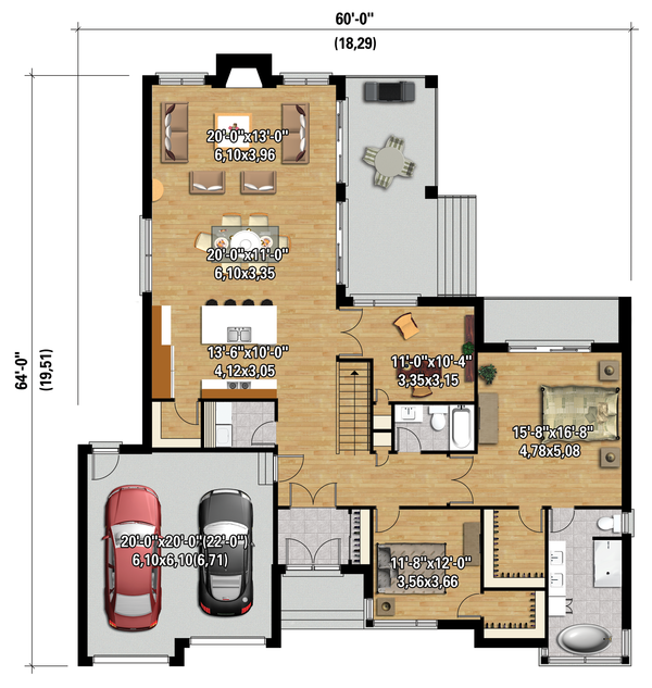 Contemporary Floor Plan - Main Floor Plan #25-4459