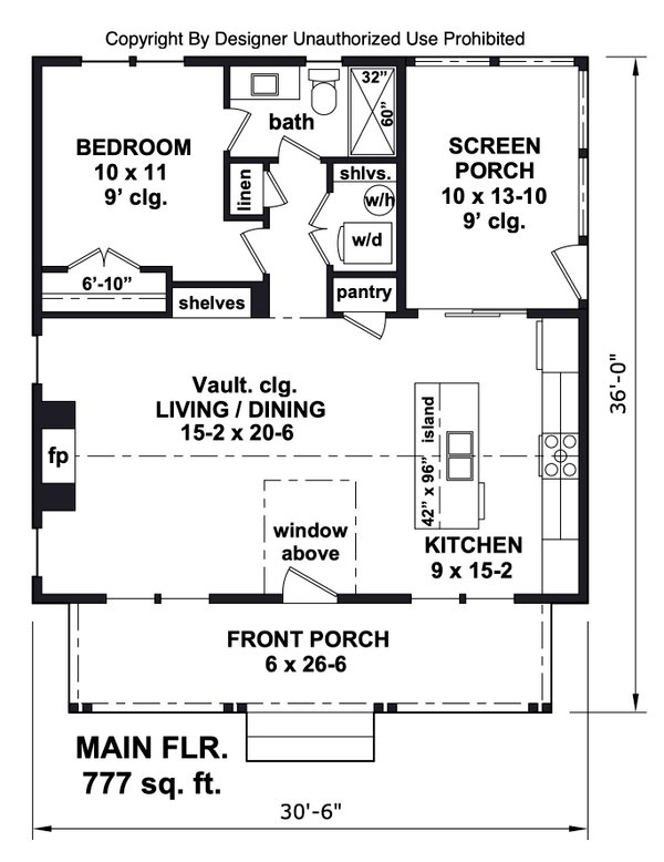 House Blueprint - Farmhouse Floor Plan - Main Floor Plan #51-1428