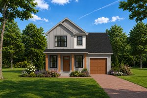 Architectural House Design - Exterior - Front Elevation for Cottage House Plan #20-2649 - 3 bed, 3 bath