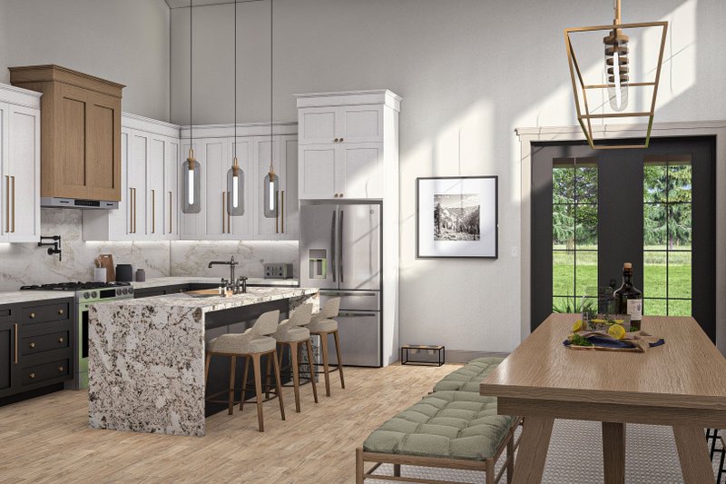 Architectural House Design - Interior - Dining Room for Barndominium House Plan #455-475 - 3 bed, 3 bath