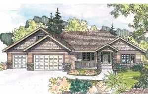 Ranch Exterior - Front Elevation Plan #124-585