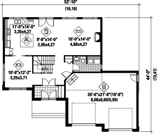 Architectural House Design - Contemporary Floor Plan - Main Floor Plan #25-4282