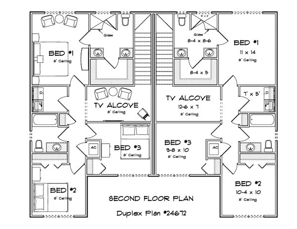 Architectural House Design - Floor Plan - Upper Floor for Traditional House Plan #513-2464 - 3 bed, 2.5 bath