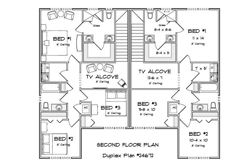 Architectural House Design - Floor Plan - Upper Floor for Traditional House Plan #513-2464 - 3 bed, 2.5 bath