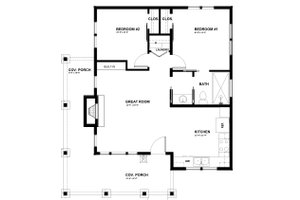 Floor Plan - Main Floor for Cabin House Plan #895-91 - 2 bed, 1 bath