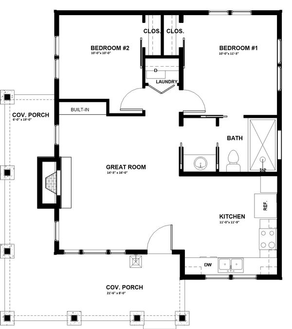 House Blueprint - Cabin Floor Plan - Main Floor Plan #895-91
