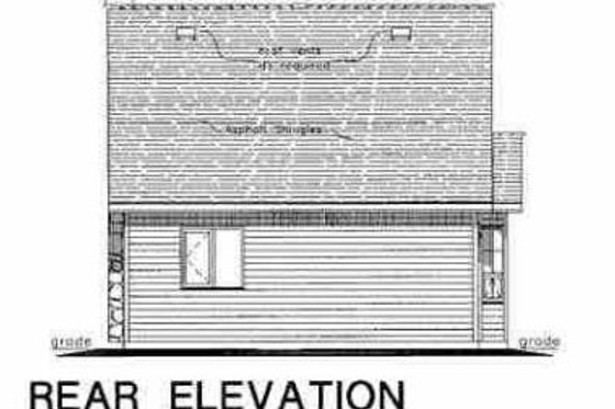 Exterior - Rear Elevation for Country House Plan #18-298 - 3 bed, 1 bath