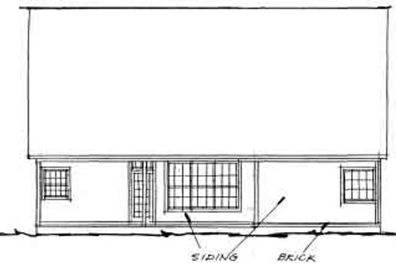 Exterior - Rear Elevation for Traditional House Plan #20-360 - 4 bed, 3.5 bath