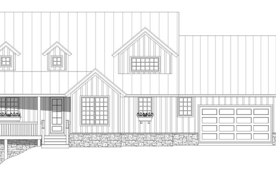 Exterior - Front Elevation 3 for Southern House Plan #932-580 - 3 bed, 2.5 bath