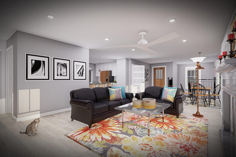 Home Plan - Interior - Family Room for Prairie House Plan #70-1520 - 4 bed, 3 bath