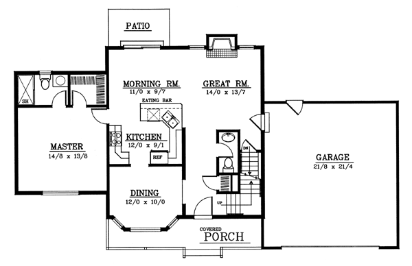 House Design - Traditional Floor Plan - Main Floor Plan #99-204