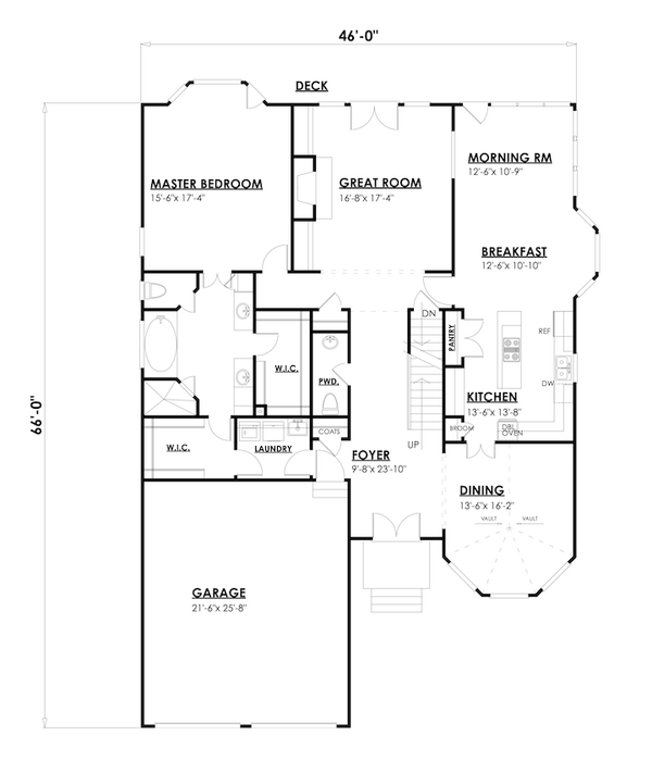Architectural House Design - Traditional Floor Plan - Main Floor Plan #30-365