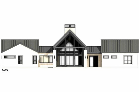 Exterior - Rear Elevation 2 for Modern House Plan #1096-60 - 4 bed, 3 bath