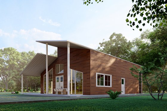 Exterior - Other Elevation 4 for Barndominium House Plan #1107-1 - 2 bed, 2 bath