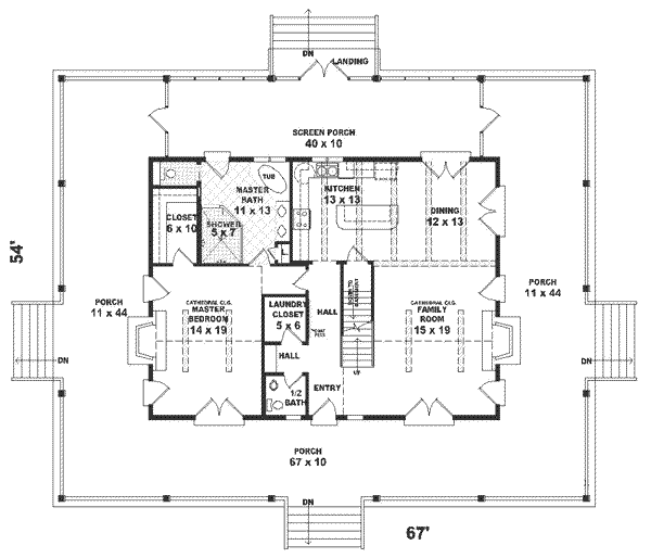 Southern Floor Plan - Main Floor Plan #81-240