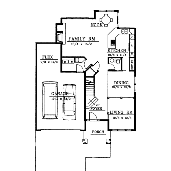 Bungalow Floor Plan - Main Floor Plan #94-206
