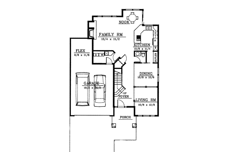 Home Plan - Floor Plan - Main Floor for Bungalow House Plan #94-206 - 4 bed, 2.5 bath