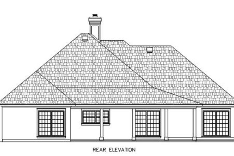 Home Plan - Exterior - Rear Elevation for Traditional House Plan #45-355 - 4 bed, 2 bath