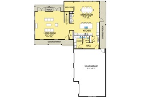 Floor Plan - Main Floor for Farmhouse House Plan #1068-2 - 4 bed, 2.5 bath