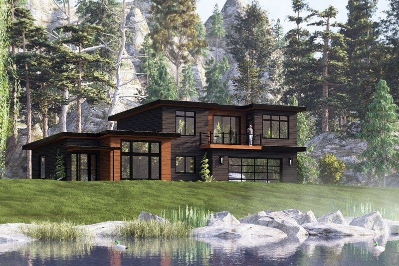 Architectural House Design - Exterior - Front Elevation 4 for Contemporary House Plan #1064-399 - 3 bed, 2.5 bath