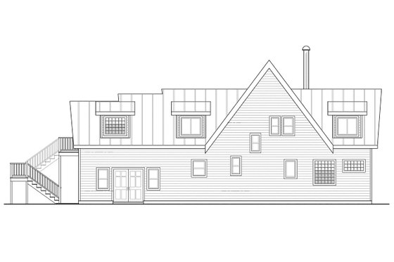 Exterior - Rear Elevation for Contemporary House Plan #124-874 - 3 bed, 3 bath