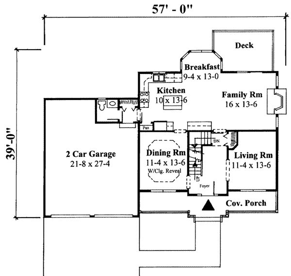 Farmhouse Floor Plan - Main Floor Plan #75-161