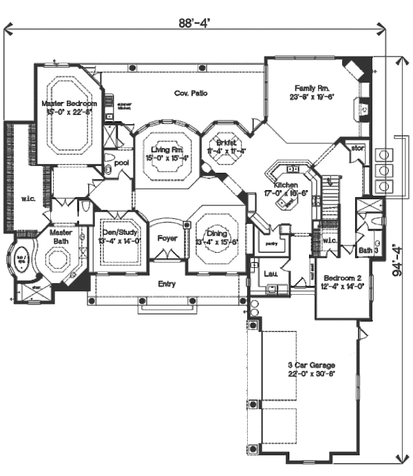 Southern Floor Plan - Main Floor Plan #135-205