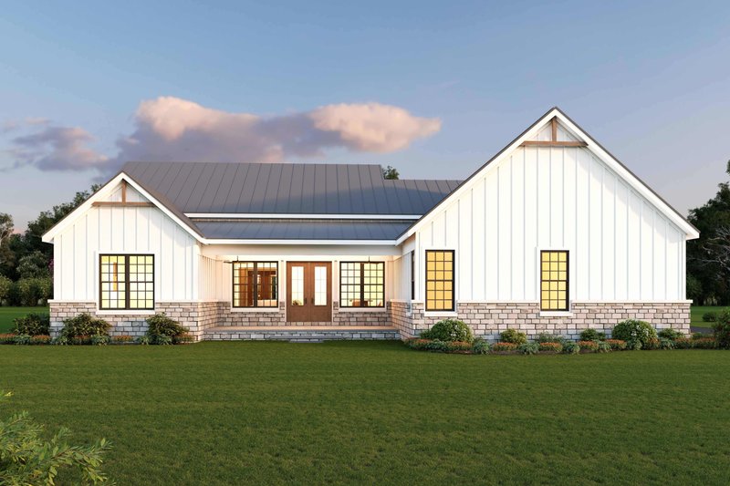 Home Plan - Exterior - Rear Elevation for Farmhouse House Plan #932-1465 - 3 bed, 3.5 bath